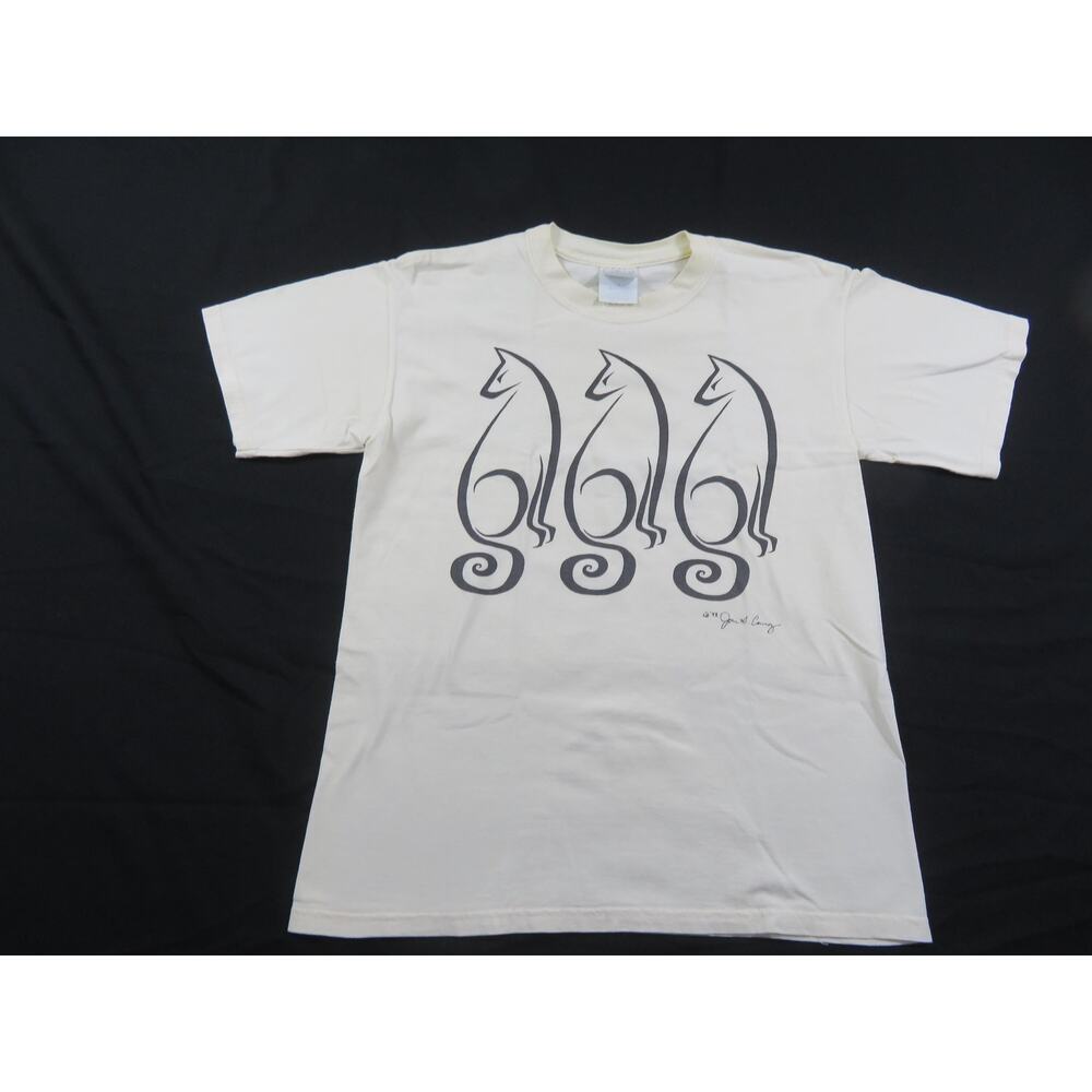 Cool Cats Artist John Conroy T-Shirt Sz M 90s Ivory Color
